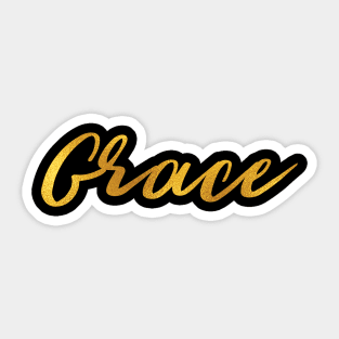 Grace Name Hand Lettering in Faux Gold Letters Sticker